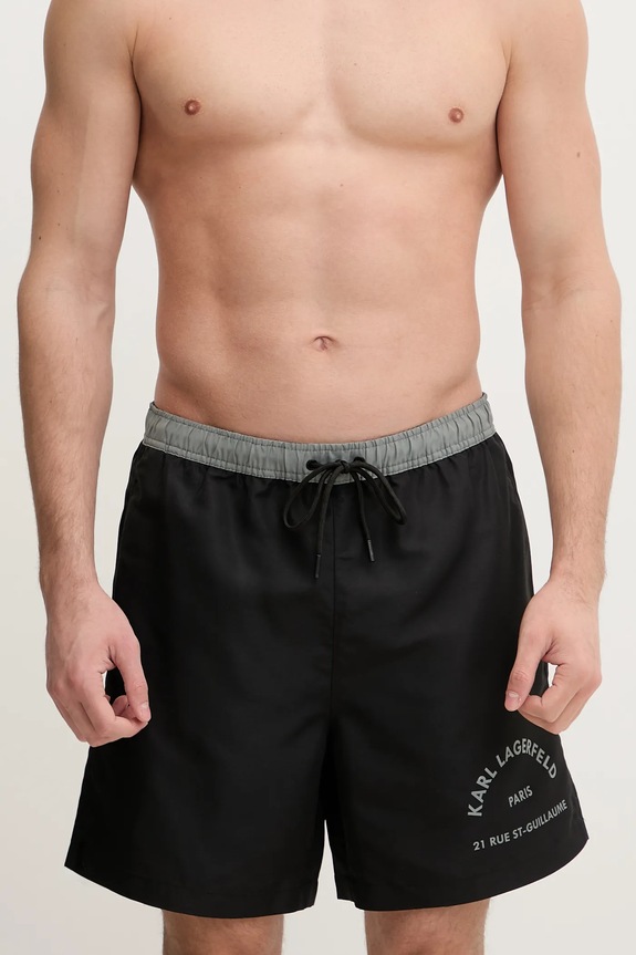 Karl Lagerfeld pantaloncini da bagno RSG CONSTRAST B1M46008 nero SS26