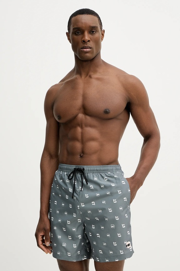 Karl Lagerfeld pantaloni scurti de baie IKON verde A3M46007