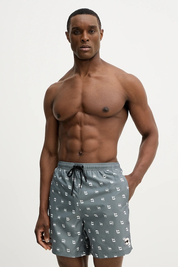 Karl Lagerfeld pantaloni scurti de baie IKON verde A3M46007
