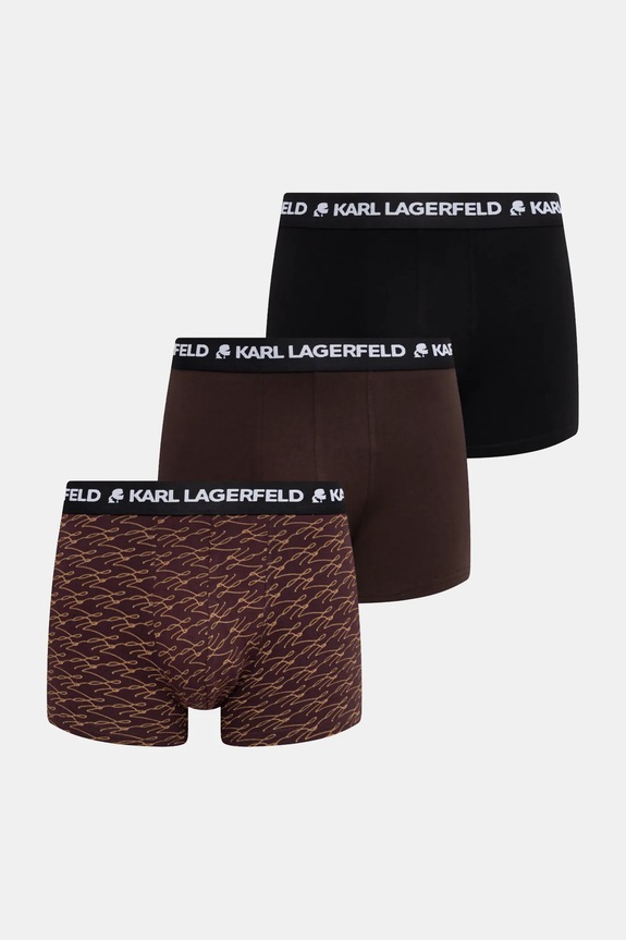 Karl Lagerfeld bokserki AUTOGRAPH 3-pack wzorzyste brązowy B1M47011
