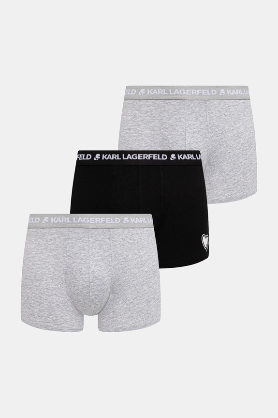 Karl Lagerfeld bokserki 3-pack dzianina szary B1M47023