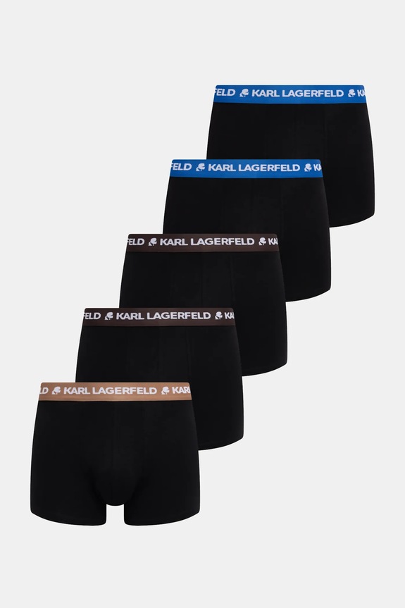 Boxerky Karl Lagerfeld LOGO TRUNK 5-pak pletenina čierna B1M47030