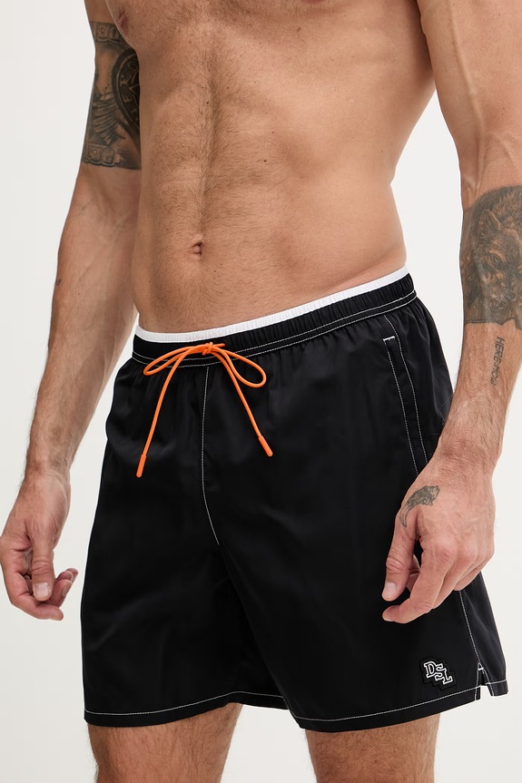 Diesel pantaloni scurți de baie pentru bărbați SOCCER-41-D-POP-B A19852.0GSBA negru SS26