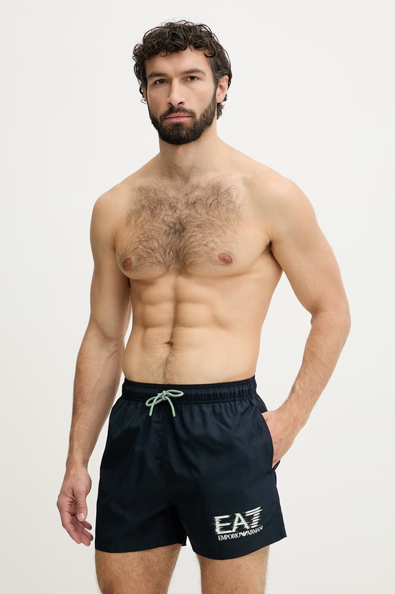 EA7 Emporio Armani kratke kupaće hlače za muškarce mornarsko plava AF21069.7M001678