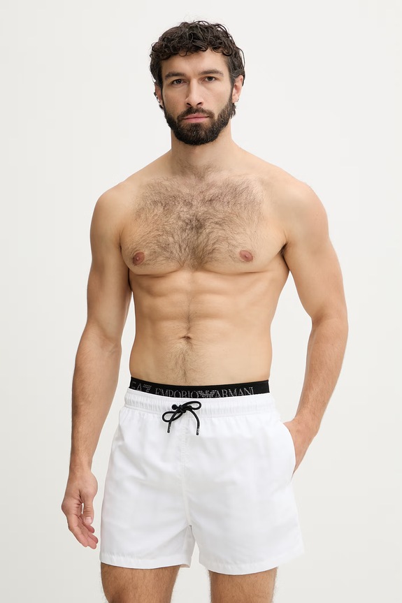 EA7 Emporio Armani kopalne kratke hlače moške bela AF21074.7M001689