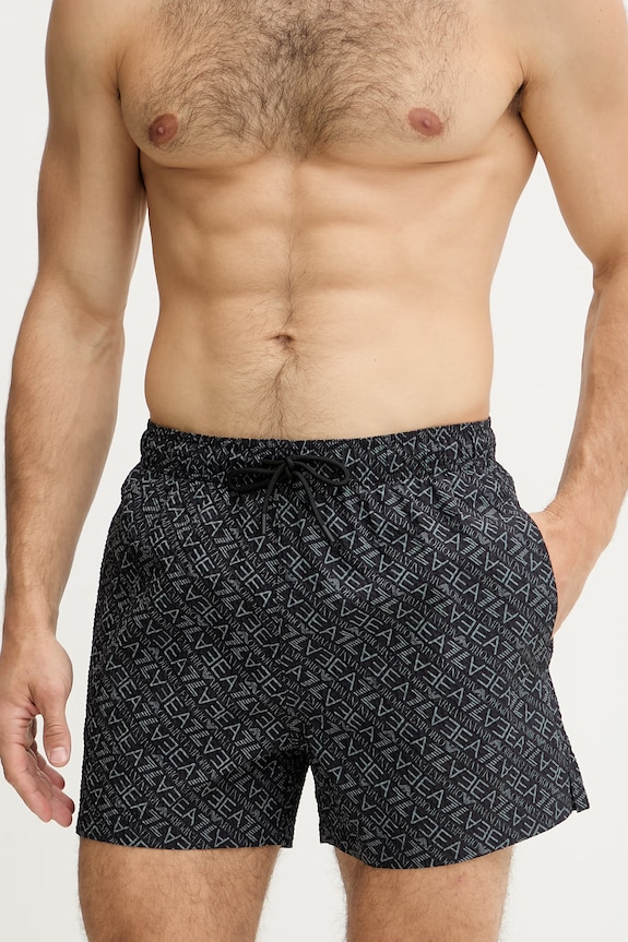 EA7 Emporio Armani kopalne kratke hlače moške AF21249.7M001677 črna SS26