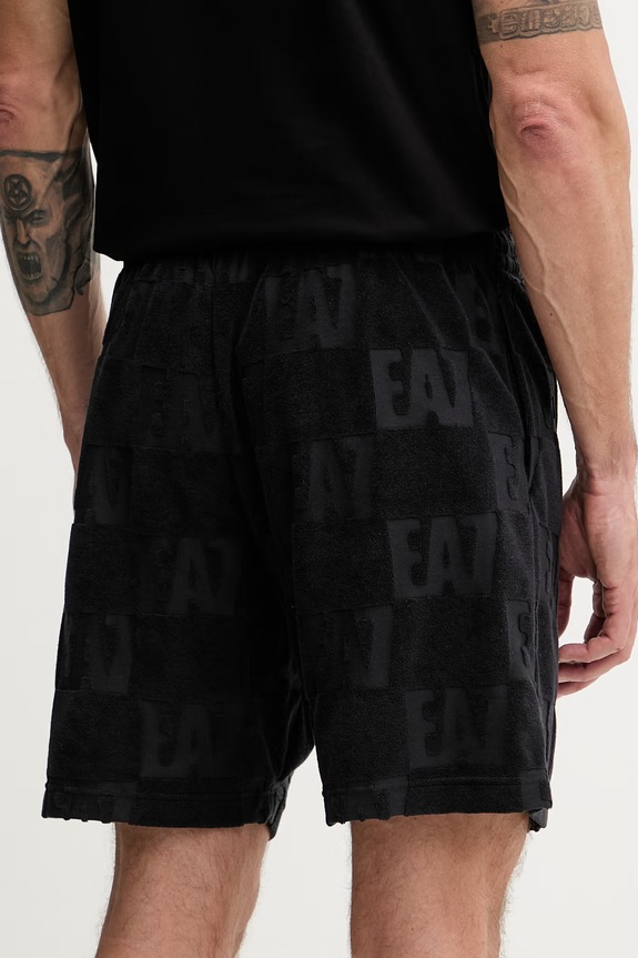 Îmbrăcăminte EA7 Emporio Armani pantaloni scurți de trening pentru bărbați, cu bumbac AF21254.7M000506 negru