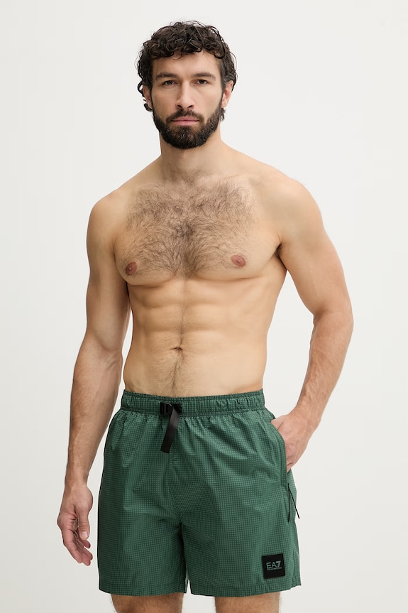 EA7 Emporio Armani kopalne kratke hlače moške zelena AF21256.7M001717