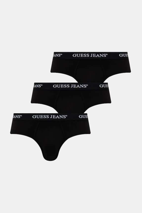 Σλιπ Guess Jeans 3-pack πλεκτό ύφασμα μαύρο M4BZ43.K6YW1