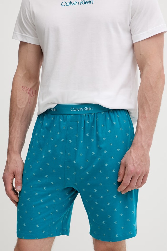 Odjeća Calvin Klein Underwear dvodijelna pidžama za muškarce od pamuka LV00NM2900 tirkizna
