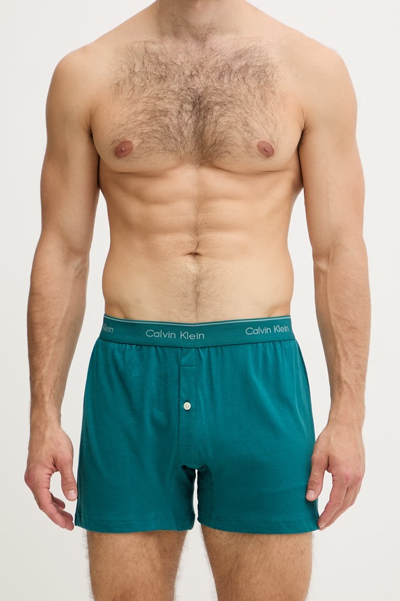 Calvin Klein Underwear boxeri pentru bărbați, din bumbac pachet de 3 000NB4005A verde SS26