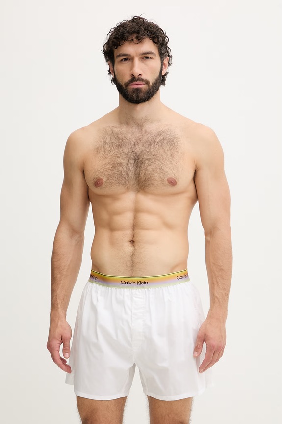 Calvin Klein Underwear voľné boxerky pánske bavlnené biela LV00NM3002