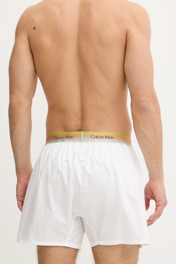 Oblečenie Calvin Klein Underwear voľné boxerky pánske bavlnené LV00NM3002 biela