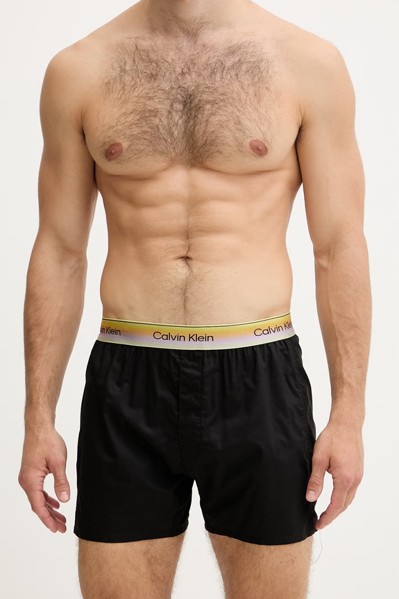 Calvin Klein Underwear voľné boxerky pánske bavlnené LV00NM3002 čierna SS26