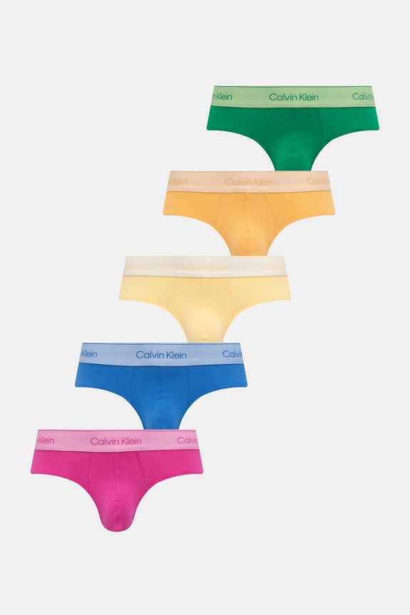 Calvin Klein Underwear slipy męskie bawełniane z elastanem 5-pack żółty LV00NB4549
