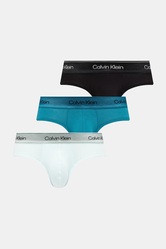 Calvin Klein Underwear slipy pánske s bavlnou 3-pak zelená LV00NB4574