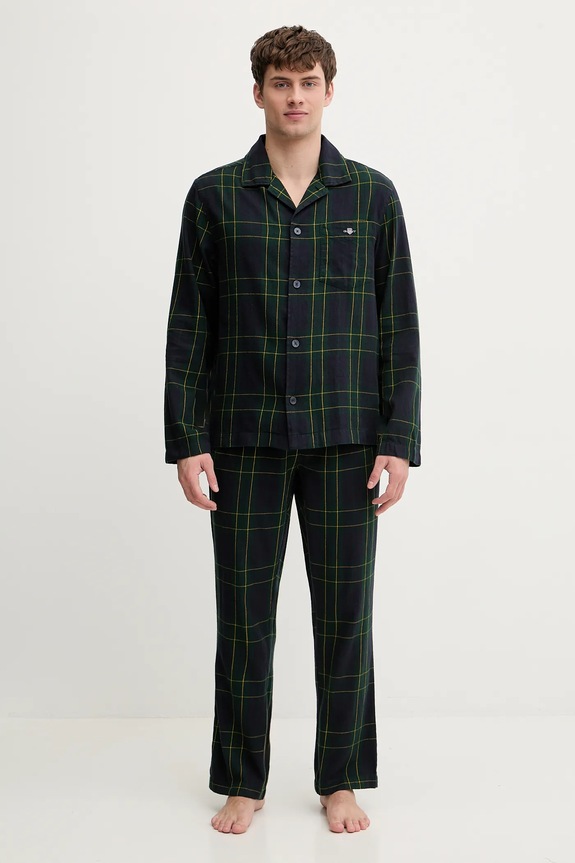 Pamučna pidžama Gant pamuk zelena 902539500