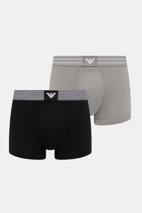 Emporio Armani Underwear bokserki męskie bawełniane z elastanem 2-pack czarny EM000254.AF18884