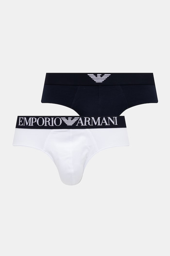 Emporio Armani Underwear slipy męskie bawełniane z elastanem 2-pack granatowy EM000251.AF18881
