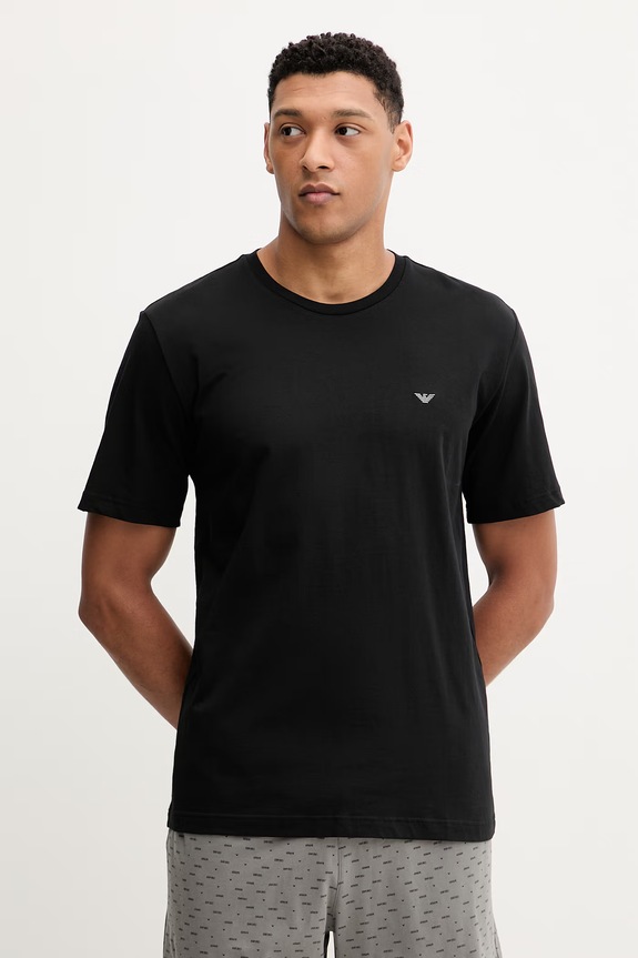 Βαμβακερές πιτζάμες Emporio Armani Underwear EM000399.AF18885 μαύρο SS26
