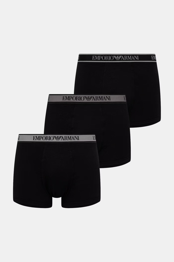 Emporio Armani Underwear priliehavé boxerky pánske 3-pak čierna EM000259.AF20669