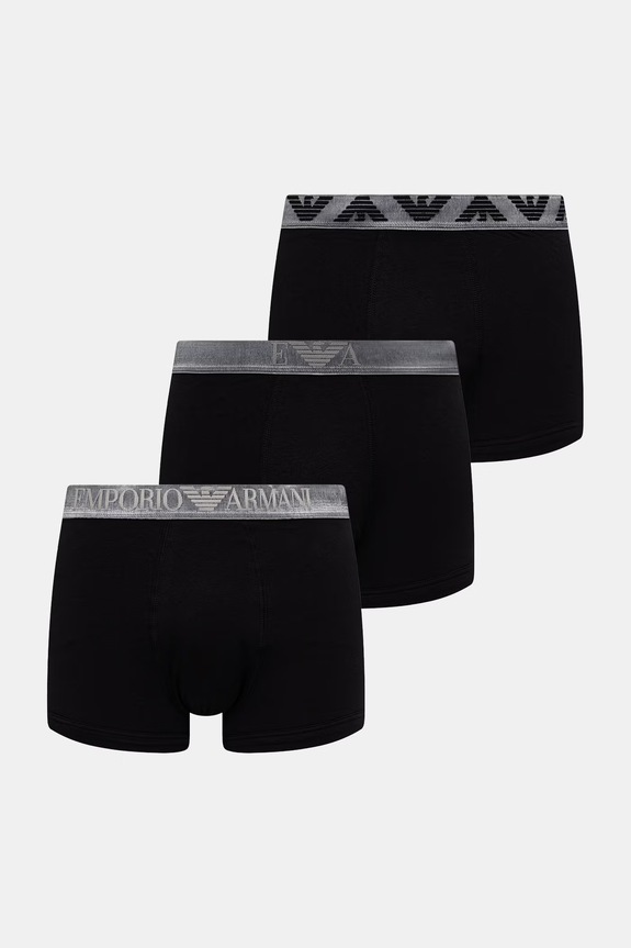 Emporio Armani Underwear boxeri pentru bărbați, cu bumbac pachet de 3 negru EM000259.AF18886