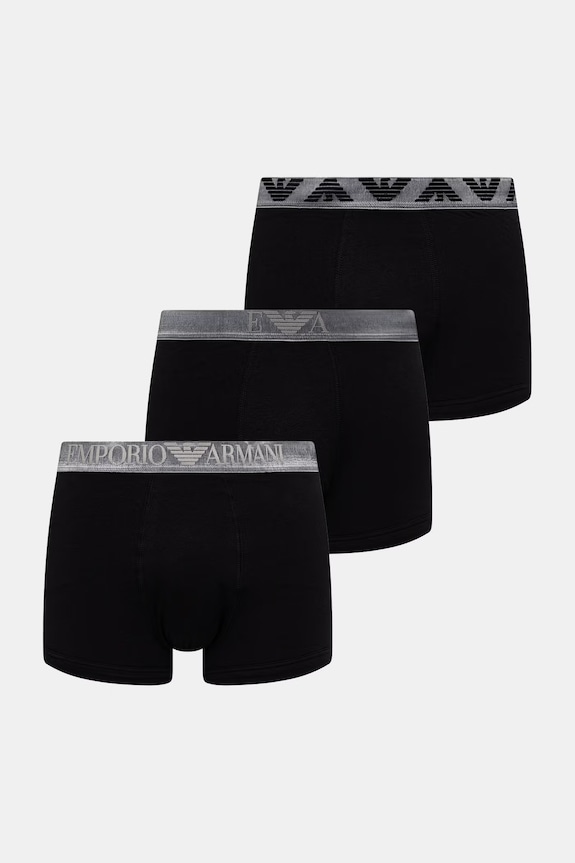 Emporio Armani Underwear boxeri pentru bărbați, cu bumbac pachet de 3 negru EM000259.AF18886