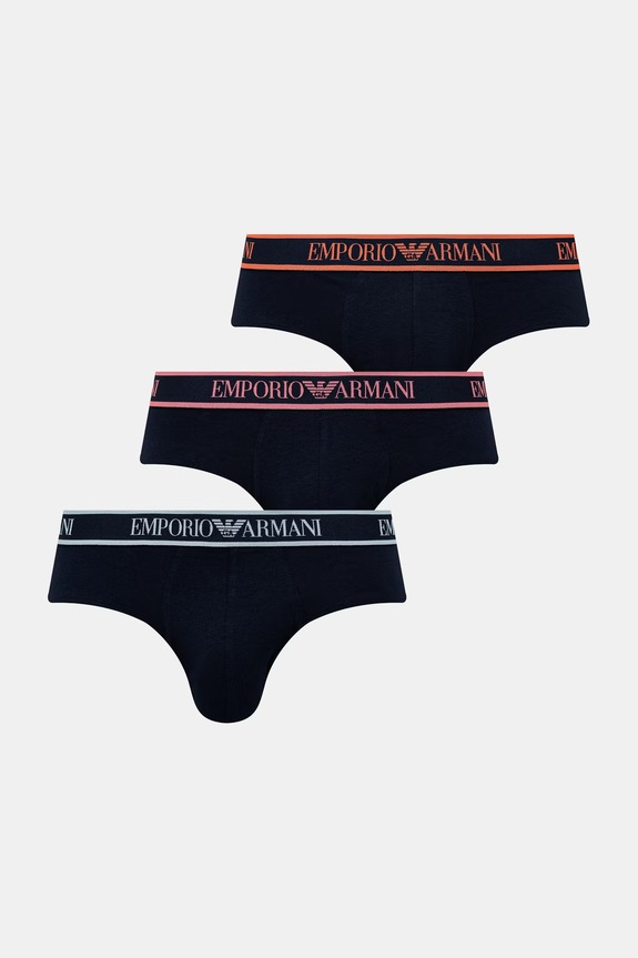 Emporio Armani Underwear slip pentru bărbați, cu bumbac pachet de 3 bleumarin EM000258.AF20669