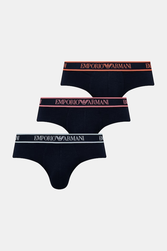 Emporio Armani Underwear slip pentru bărbați, cu bumbac pachet de 3 bleumarin EM000258.AF20669