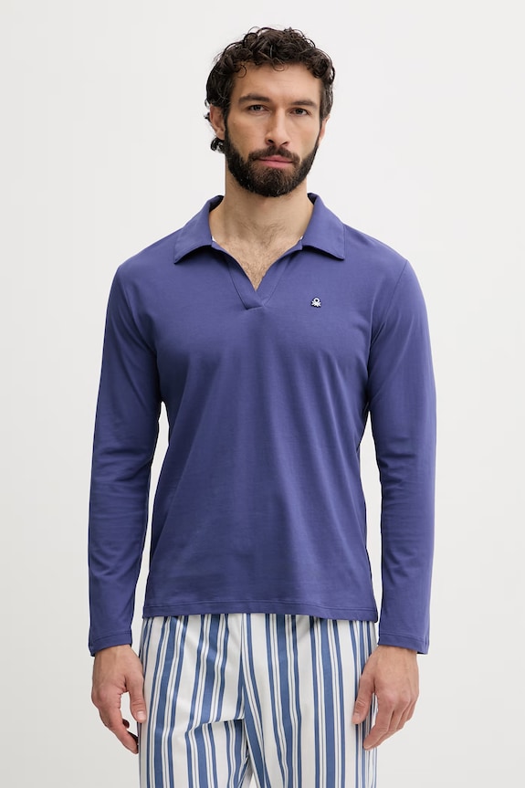 United Colors of Benetton pidžama za muškarce od pamuka 3MFL4P035 mornarsko plava SS26