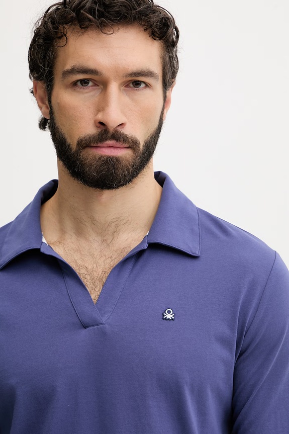 United Colors of Benetton pidžama za muškarce od pamuka 3MFL4P035 mornarsko plava