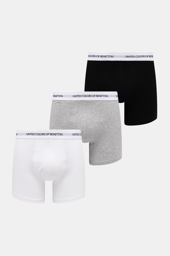 United Colors of Benetton boxeri pentru bărbați pachet de 3 negru 3OP82X01R