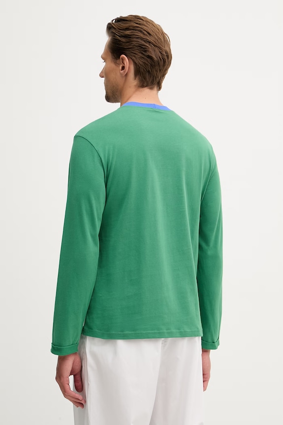 United Colors of Benetton majica dugih rukava za spavanje za muškarce od pamuka 3VR54M029 zelena SS26