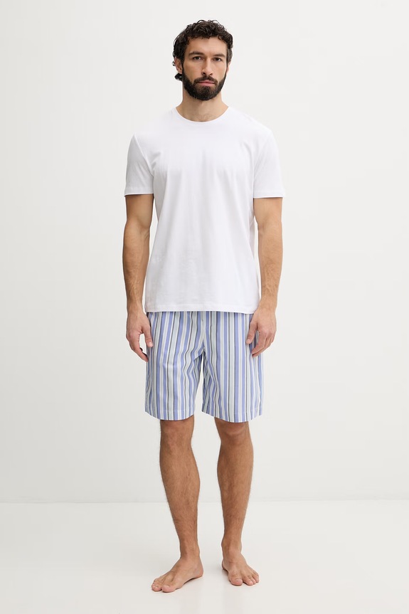 United Colors of Benetton Pyžamové šortky pánské bavlněné 4ZPZ49007 modrá SS26