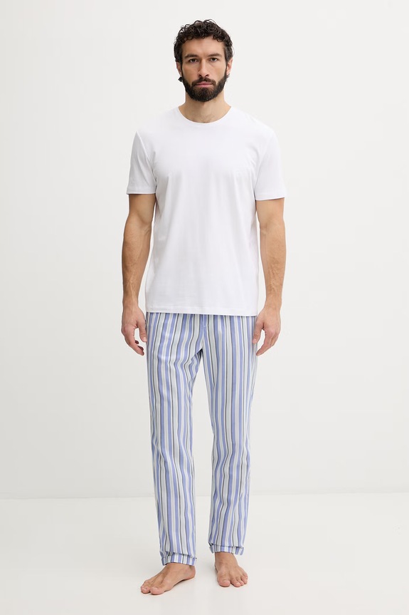 United Colors of Benetton Pyžamové kalhoty pánské bavlněné 4ZPZ4F00F modrá SS26