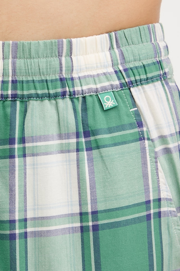 United Colors of Benetton donji dio pidžame za muškarce od pamuka zelena 4ZPZ4F00F