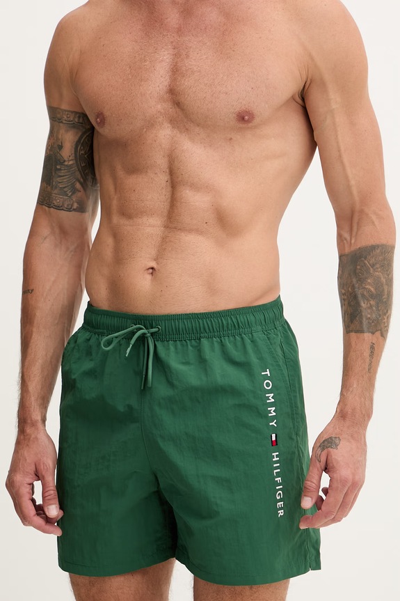 Tommy Hilfiger Plavecké šortky pánske UM0UM03748 zelená SS26
