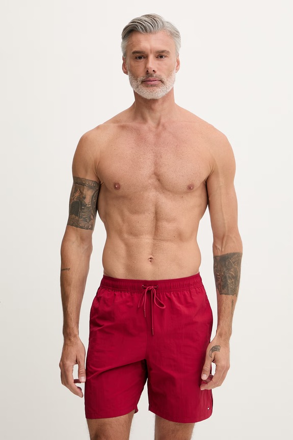Tommy Hilfiger plavecké šortky pánske burgundské UM0UM03938