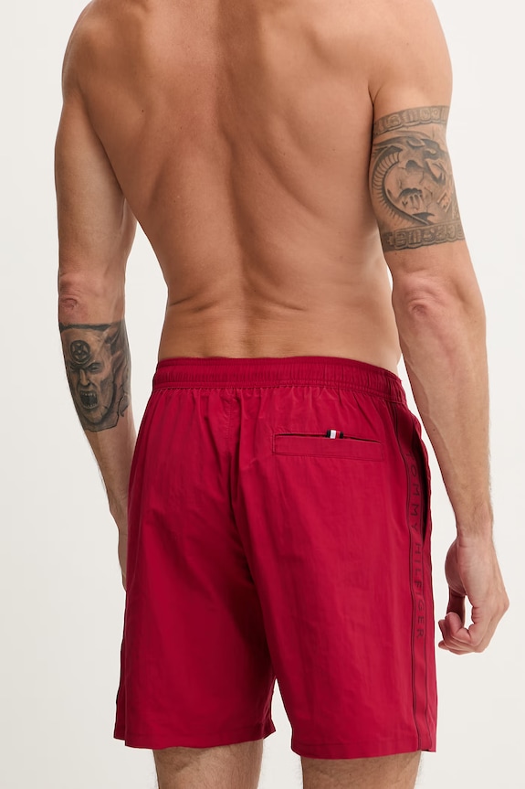 Oblečenie Tommy Hilfiger plavecké šortky pánske UM0UM03938 burgundské