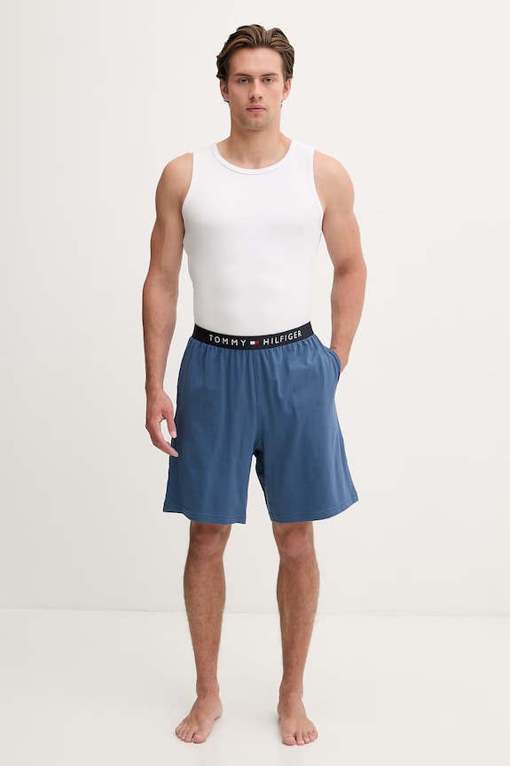 Tommy Hilfiger szorty piżamowe męskie bawełniane z elastanem UM0UM03817 niebieski SS26