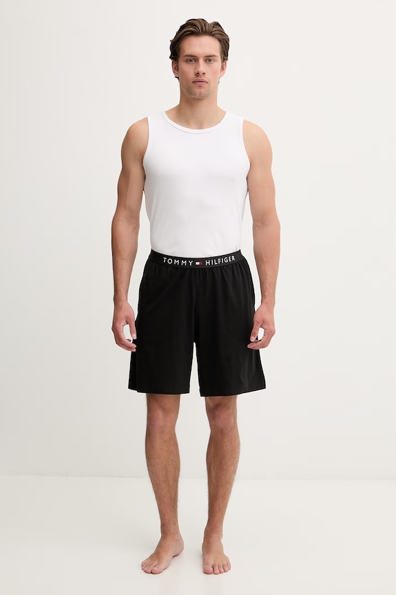 Tommy Hilfiger pantaloncini da pigiama da uomo in cotone con elastan UM0UM03817 nero SS26