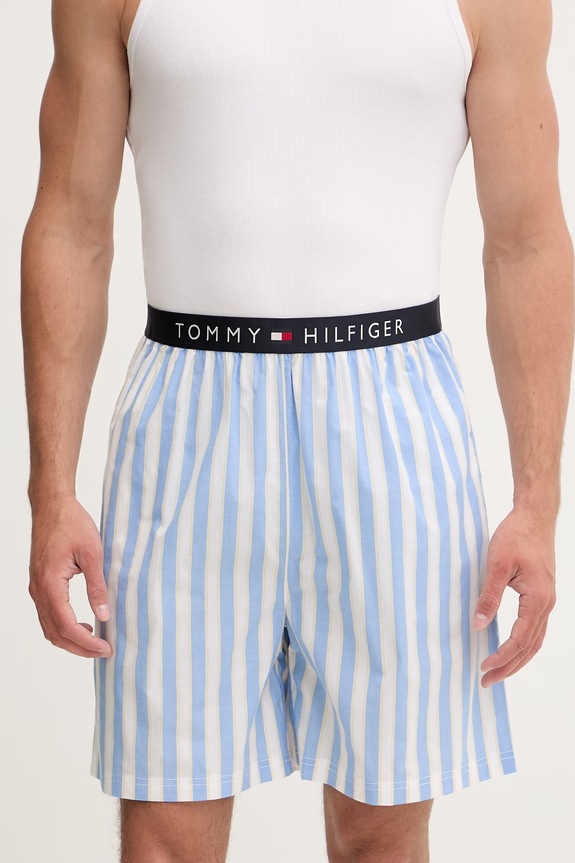 Tommy Hilfiger pantaloncini da pigiama da uomo in cotone blu UM0UM03848