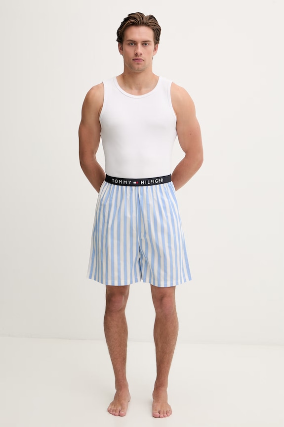 Tommy Hilfiger pantaloncini da pigiama da uomo in cotone UM0UM03848 blu SS26