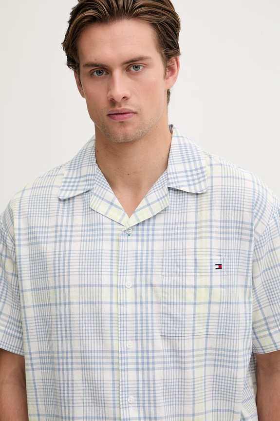 Tommy Hilfiger Pigiama a due parti da uomo con cotone blu UM0UM03799