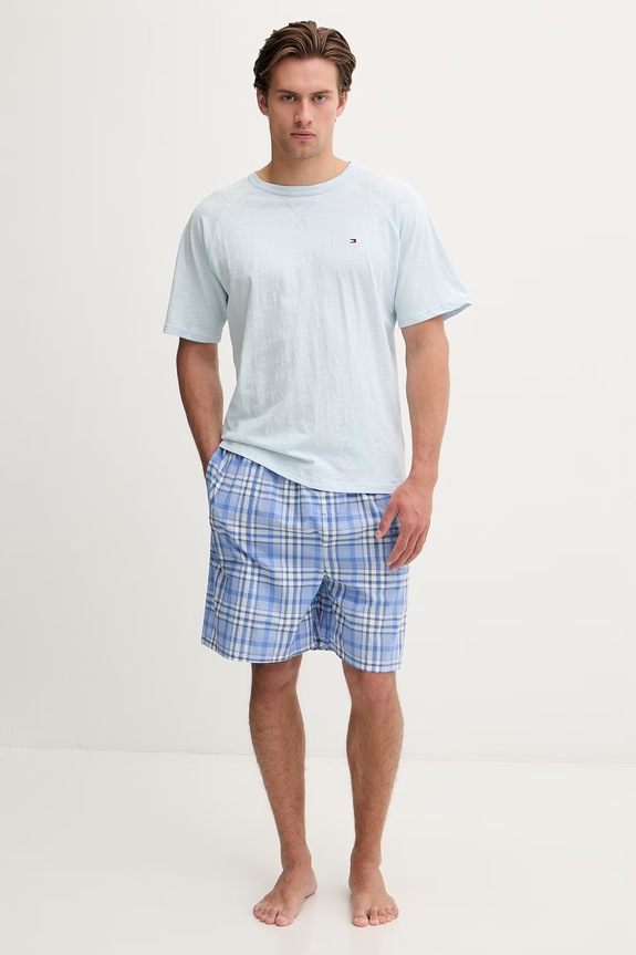 Tommy Hilfiger pigiama a due parti da uomo in cotone blu UM0UM03807
