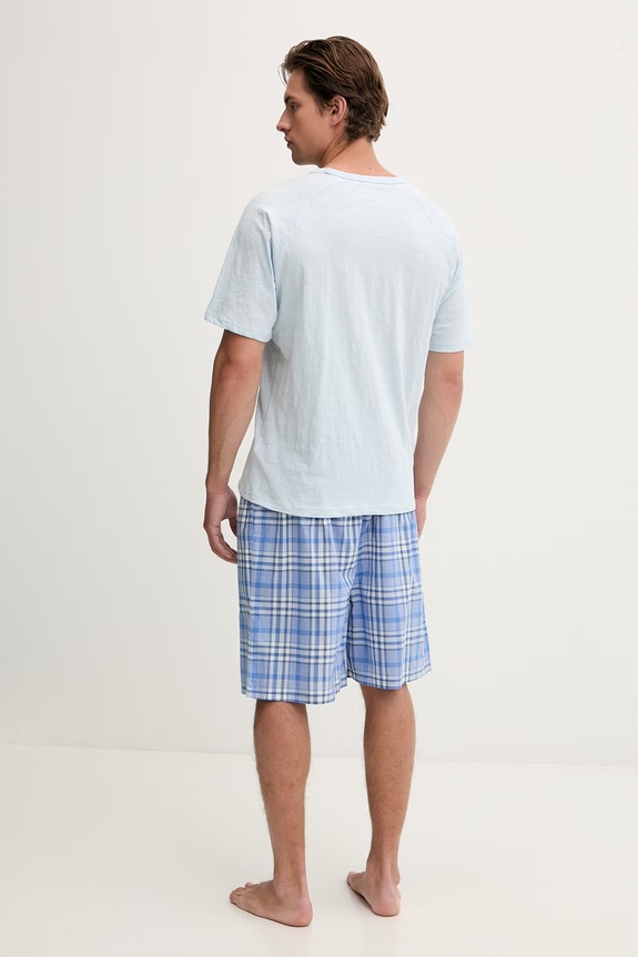 Tommy Hilfiger pigiama a due parti da uomo in cotone UM0UM03807 blu SS26