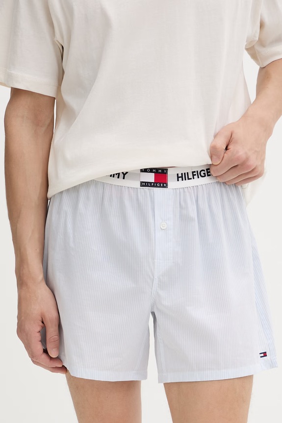 Tommy Hilfiger piżama dwuczęściowa męska bawełniana UM0UM03832 beżowy SS26