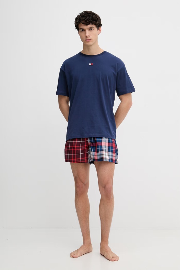 Tommy Hilfiger piżama dwuczęściowa męska bawełniana UM0UM03832 granatowy SS26