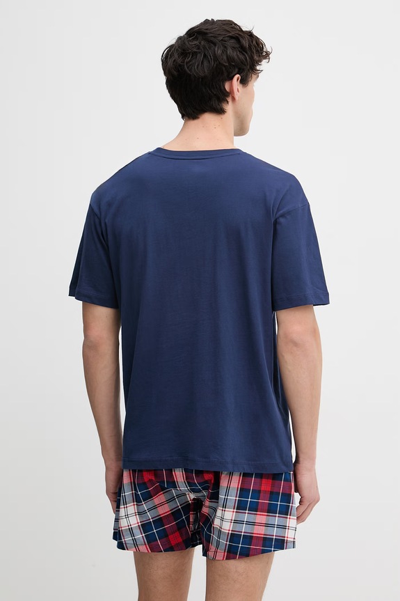 Odzież Tommy Hilfiger piżama dwuczęściowa męska bawełniana UM0UM03832 granatowy