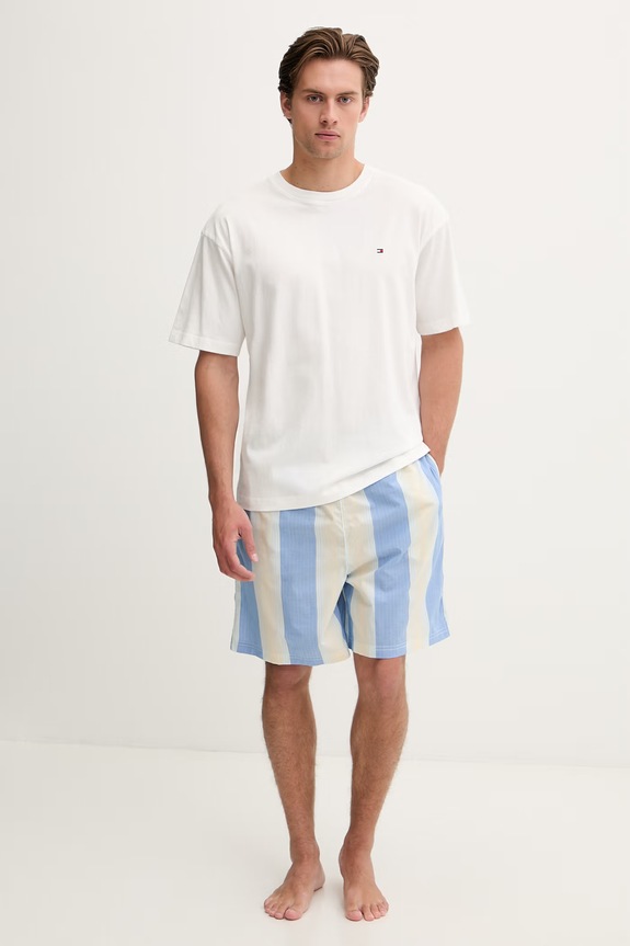 Tommy Hilfiger pigiama a due parti da uomo in cotone bianco UM0UM03851